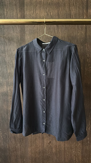 POMANDÈRE - Cotton Silk Shirt - Night Blue