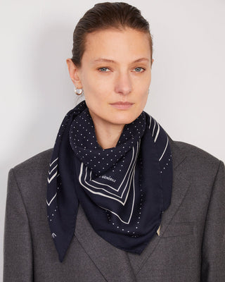Officine Générale - Scarf 85x85 - Dark Navy/Cream