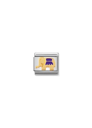 Nomination - Link 18k Gold & Enamel PURPLE ELEPHANT