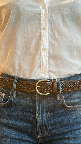 DRAGON DIFFUSION - London Wire Belt - Dark Brown Silver