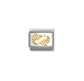 Nomination - Link ZODIAC steel 18k gold DIAMOND CUT PISCES