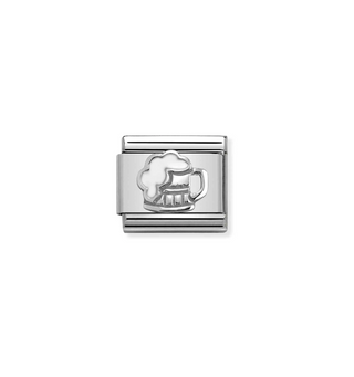 Nomination - Link SYMBOLS stainless steel enamel 925 sterling silver PINT OF BEER