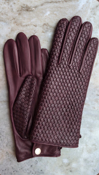 AGNELLE - Chloe Tresse Glove - Bordeaux