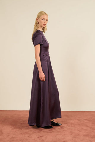 MARIA DE LA ORDEN - Albane Dress Short Sleeves - Plum