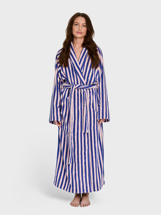 BONGUSTA - Naram Bathrobe - Dazzling Blue & Rose
