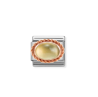 Nomination - Link RICH SETTING 9k rose gold CITRINE