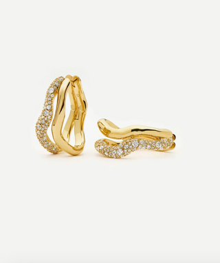 MISSOMA - Molten Snow Double Medium Hoop Earrings