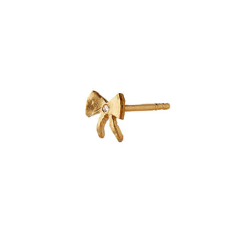 STINE A - Petit Bow Earring W/Stone - Gold