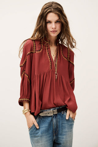 BA&SH - Talsie Blouse - Brique