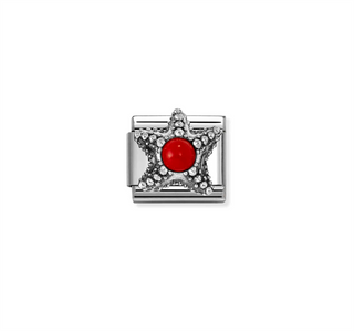 Nomination - Link SYMBOLS os stone 925 sterling silver RED CORAL STARFISH