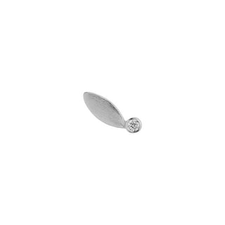 STINE A - Big Dot Leaf Earring Light Peridot - Silver Single