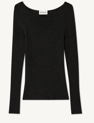 BOMPARD - Extrafine Round Neck Seamless Sweater - Noir