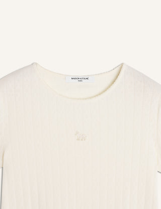MAISON KITSUNÉ - Baby Fox Pointelle Tee-Shirt - Pure Ecru