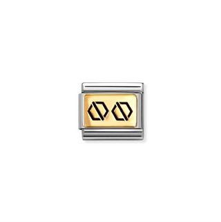 Nomination - Link PLATES steel 18k gold NUTS BOLTS