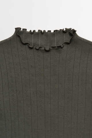 SKALL - Edie T-Neck Tee - Dark Green