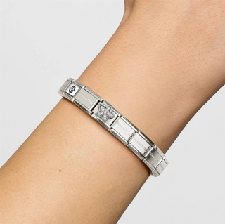 Nomination - Link SYMBOLS steel 925 sterling silver RICH STAR ZIRCONIA WHITE