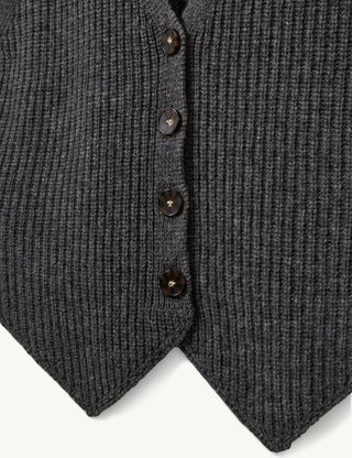 The Garment - Como Rib Vest - Grey Melange