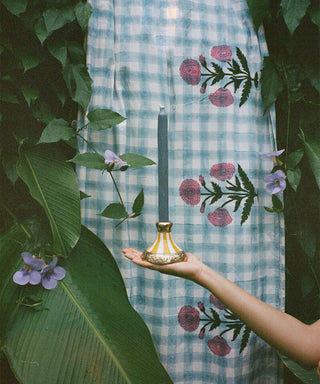 DOING GOODS - Sanya Striped Candle Holder Yellow