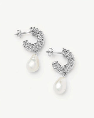 MISSOMA - Pearl Baya Small hoop Drop Earrings - Silver