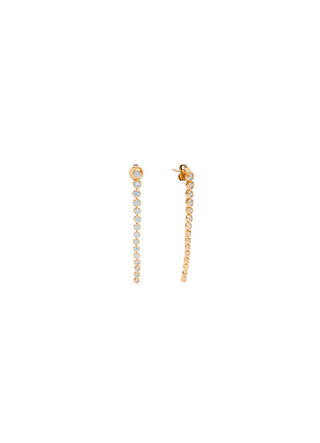 Pico Copenhagen - Ziva Long Crystal Studs - Ice Blue