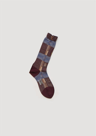 ANTIPAST - Darning Check Sock - Wine