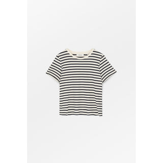 SKALL - Loui Regular Tee - Dark Navy/White Stripe