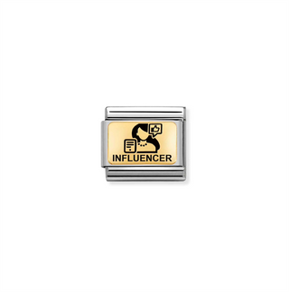 Nomination - Link PLATE steel 18k gold INFLUENCER