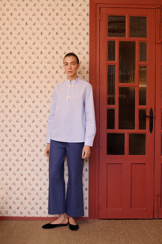 MARIA DE LA ORDEN - Bianca Shirt - Sky Bue Stripe