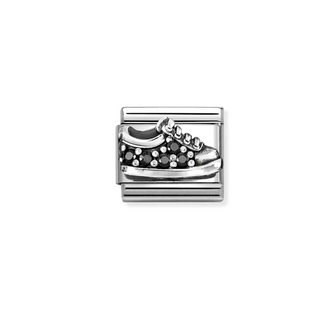 Nomination - Link CLASSIC oxidized symbols steel 925 sterling silver cubic zirc SNEAKER