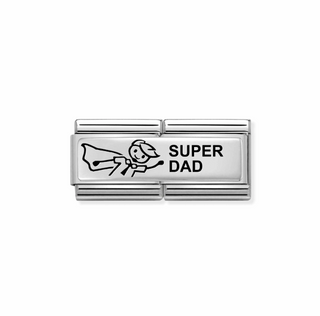 Nomination - Link DOUBLE ENGRAVED 925 sterling silver SUPER DAD