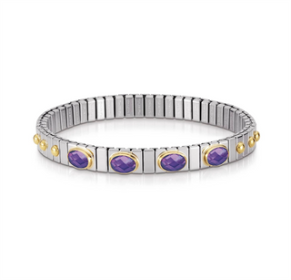 Nomination - Extension stretch BRACELET steel 18k gold PURPLE ZIRCONIA 4
