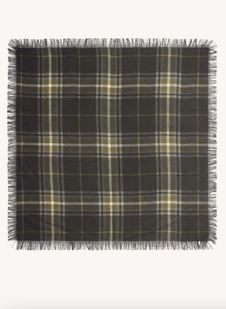 BOMPARD - Swann Tartan Mini Scarf 63x63 - Charbon/Olive