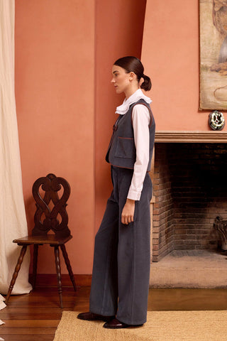 MARIA DE LA ORDEN - Vienna Vest - Midnight Corduroy