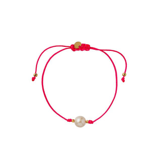 STINE A - Big Pearl Berrie Bracelet - Neon Pink Ribbon