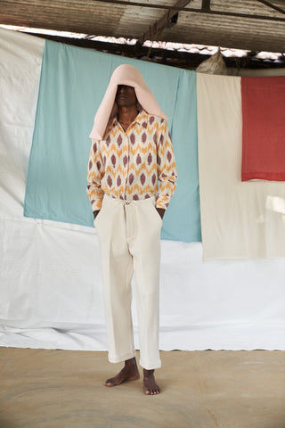 OSHADI - Quilted Ina Chinos - Ecru