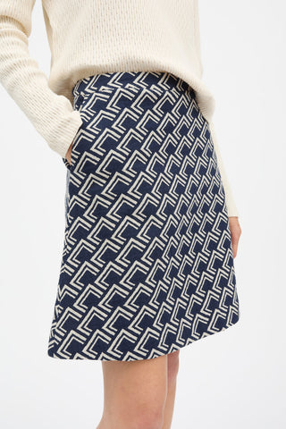 SKALL - Paula Skirt - Navy/Beige