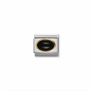 Nomination - Link OVAL STONES 18k Gold BLACK AGATE