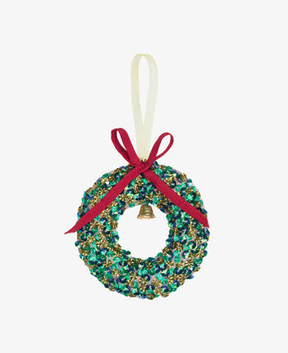 SISSEL EDELBO - Wreath Kantha Ornament - Green Sparkle