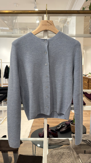 BOMPARD - Plain Knit Cardigan - Bleu Glacier