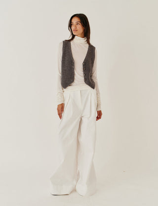 The Garment - Como Rib Vest - Grey Melange