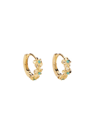 Pico Copenhagen - Aster Crystal Hoops - Green Opac