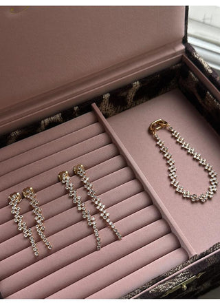 Pico Copenhagen - Claire Crystal Long Studs - Clear