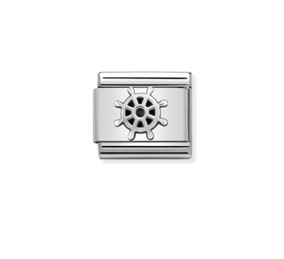 Nomination - Link OXIDIZED SYMBOLS 925 sterling silver BOAT WHEEL