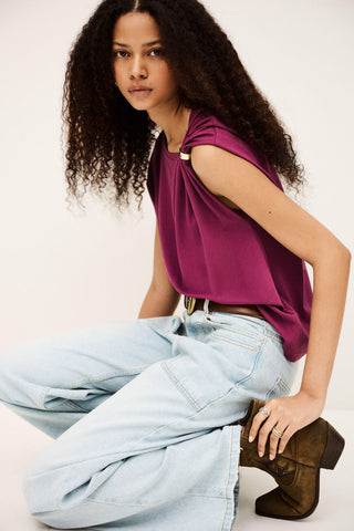 BA&SH - Allia T-Shirt - Aubergine