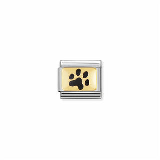 Nomination - Link PLATES  18k gold Paw print