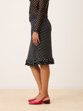Rouje - Eliette Skirt - Pois Carmen Noir