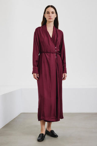 POMANDÈRE - Silk Habotai Dress - Burgundy