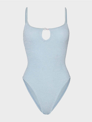Hunza G - Mia Beaded Swimsuit - Metallic Ice Blue