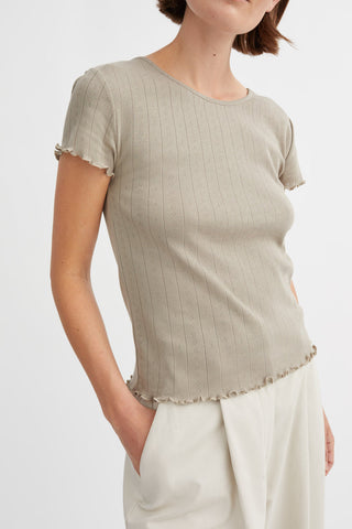 SKALL - Edie Cap Sleeve Tee - Stone Moss