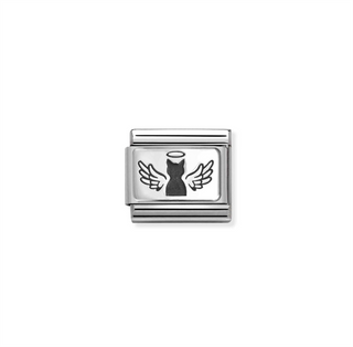 Nomination - Link composable Classic PLATES steel 925 sterling silver ANGEL CAT